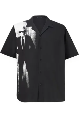 Karl Lagerfeld Heren, Overhemden, Zwart, Maat: XL Katoen