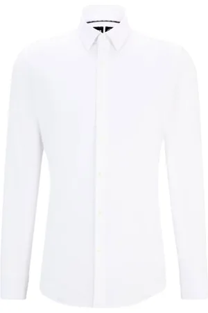 HUGO BOSS Heren, Overhemden, Wit, Maat: XL Polyamide