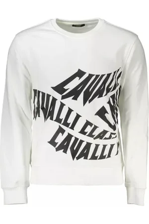 Roberto Cavalli Heren, Sweatshirts & Hoodies, Wit, Maat: XL Katoen