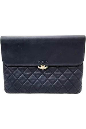 CHANEL Dames, Pre-owned, Blauw, Maat: ONE Size Leer