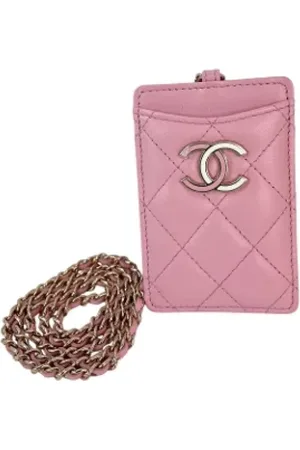CHANEL Dames, Pre-owned, Roze, Maat: ONE Size Leer
