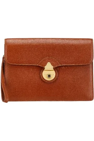 Burberry Dames, Pre-owned, Bruin, Maat: ONE Size Leer