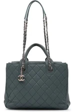 CHANEL Dames, Pre-owned, Blauw, Maat: ONE Size Leer