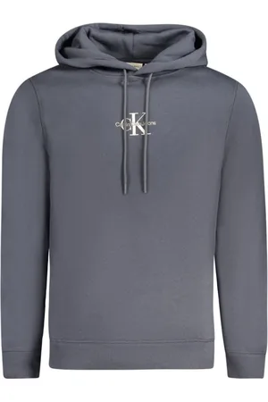 Calvin Klein Heren, Sweatshirts & Hoodies, Blauw, Maat: L Katoen