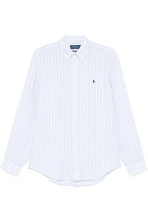 Ralph Lauren Heren, Overhemden, Blauw, Maat: XL Linnen