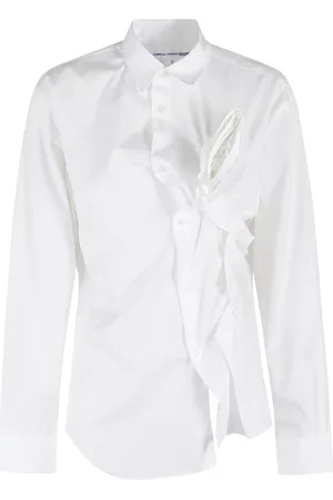 Comme des Garçons Dames, Blouses & Shirts, Wit, Maat: XS Katoen