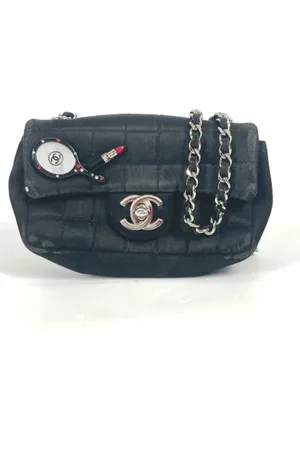 CHANEL Dames, Pre-owned, Zwart, Maat: ONE Size Satijn