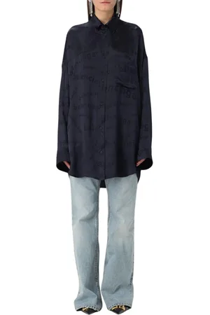 Balenciaga Dames, Jurken, Blauw, Maat: S Zijde