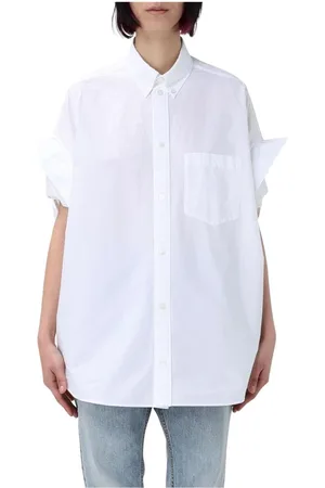 Balenciaga Dames, Blouses & Shirts, Wit, Maat: 2XS Katoen