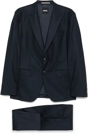 HUGO BOSS Heren, Pakken, Blauw, Maat: 4XL Wol