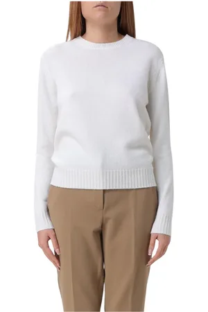 Max Mara Dames, Truien, Wit, Maat: L Kasjmier