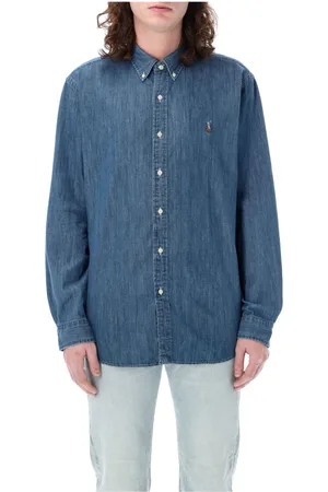 Ralph Lauren Heren, Overhemden, Blauw, Maat: L Denim