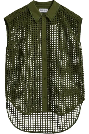 Essentiel Antwerp Dames, Blouses & Shirts, Groen, Maat: M Katoen