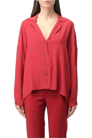 Patrizia Pepe Dames, Blouses & Shirts, Rood, Maat: M Viscose