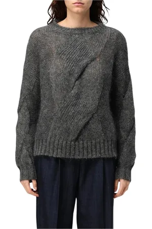 Dondup Dames, Truien, Grijs, Maat: 2XS Mohair