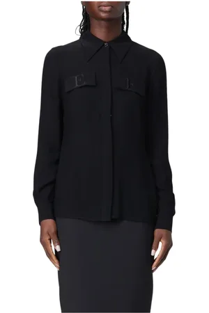 Elisabetta Franchi Dames, Blouses & Shirts, Zwart, Maat: L Zijde