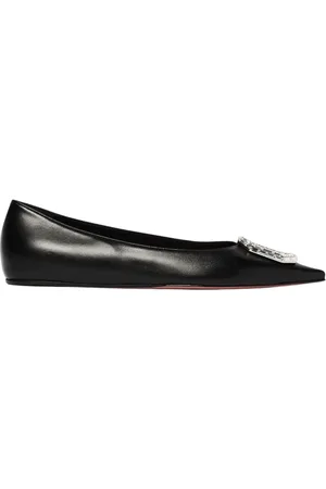 Amina Muaddi Dames, Schoenen, Zwart, Maat: 38 EU Leer