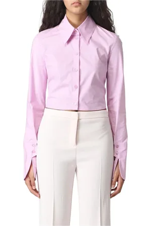 Patrizia Pepe Dames, Blouses & Shirts, Paars, Maat: 2XS Katoen