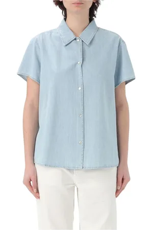 A.P.C. Dames, Blouses & Shirts, Blauw, Maat: 2XS Denim