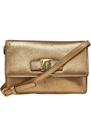 Salvatore Ferragamo Dames, Pre-owned, Geel, Maat: ONE Size Leer