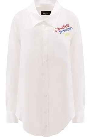 Dsquared2 Dames, Blouses & Shirts, Wit, Maat: XS Linnen