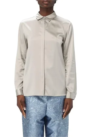 Emporio Armani Dames, Blouses & Shirts, Grijs, Maat: M Zijde