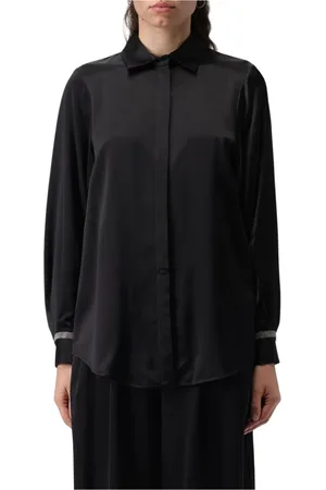 Fabiana Filippi Dames, Blouses & Shirts, Zwart, Maat: M Zijde