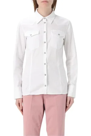 Dondup Dames, Blouses & Shirts, Wit, Maat: 2XS Katoen