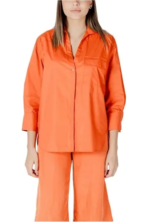Liu Jo Dames, Blouses & Shirts, Oranje, Maat: XS Katoen