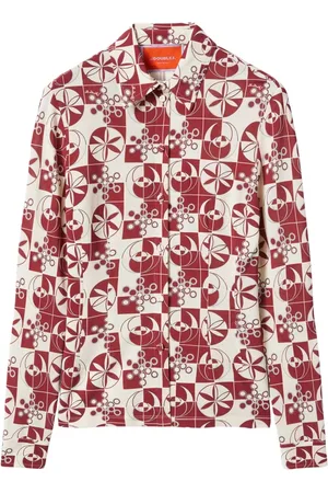 La DoubleJ Dames, Blouses & Shirts, Rood, Maat: M Leer