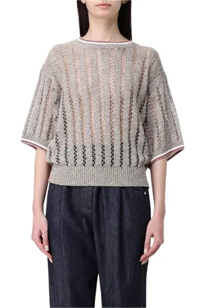 Brunello Cucinelli Dames, Truien, Bruin, Maat: XS
