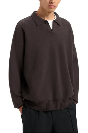 OLAF HUSSEIN Heren, Truien, Bruin, Maat: L Nylon