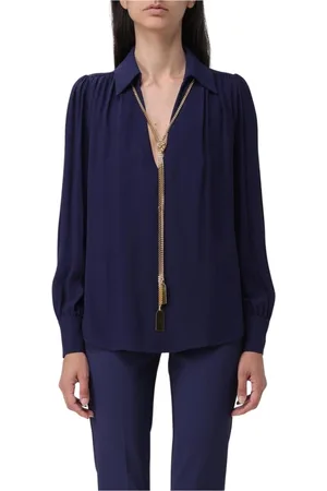 Elisabetta Franchi Dames, Blouses & Shirts, Blauw, Maat: M Poliester