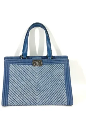 CHANEL Dames, Pre-owned, Blauw, Maat: ONE Size Katoen