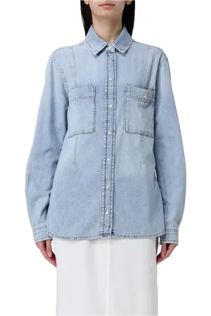 Patrizia Pepe Dames, Blouses & Shirts, Blauw, Maat: M Denim
