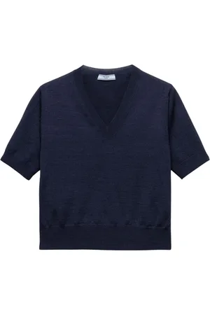 Prada Dames, Truien, Blauw, Maat: S