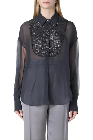 Brunello Cucinelli Dames, Blouses & Shirts, Zwart, Maat: M Zijde
