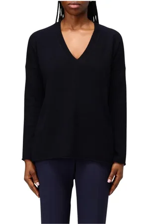 Allude Dames, Truien, Blauw, Maat: XS Kasjmier