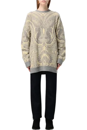 Etro Dames, Truien, Grijs, Maat: 2XS Wol