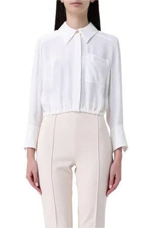 Elisabetta Franchi Dames, Blouses & Shirts, Wit, Maat: M Zijde