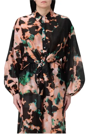 Roberto Collina Dames, Blouses & Shirts, Bruin, Maat: L Zijde