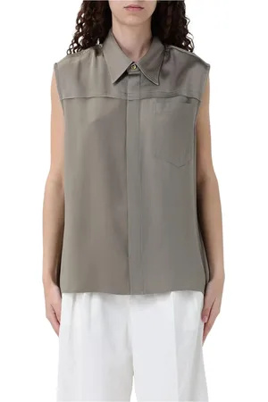 Ami Dames, Blouses & Shirts, Grijs, Maat: XS Zijde