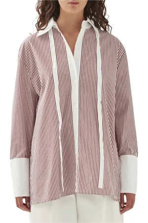ALOHAS Dames, Blouses & Shirts, Rood, Maat: S Katoen
