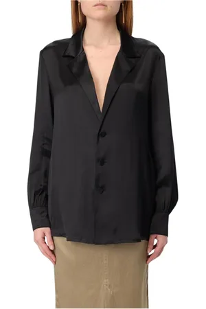 Saint Laurent Dames, Blouses & Shirts, Zwart, Maat: 2XS Zijde