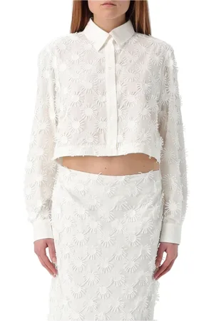 Msgm Dames, Blouses & Shirts, Wit, Maat: XS Katoen
