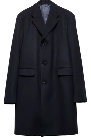 Prada Heren, Mantels, Blauw, Maat: M Wol