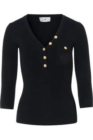 Elisabetta Franchi Dames, Truien, Zwart, Maat: XL