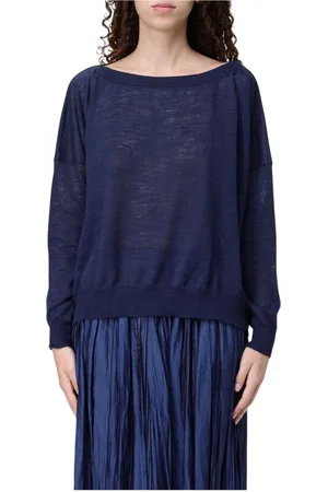 Roberto Collina Dames, Truien, Blauw, Maat: XS