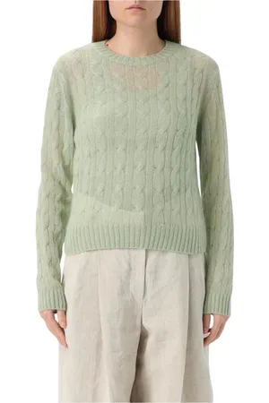 Brunello Cucinelli Dames, Truien, Groen, Maat: 2XL Kasjmier