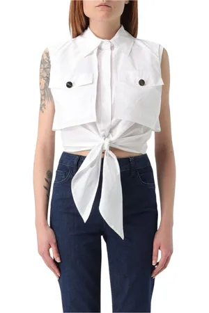 Liu Jo Dames, Blouses & Shirts, Wit, Maat: M Katoen